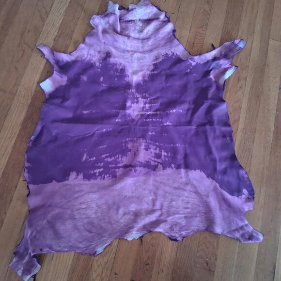 Purple Suede Leather Hide for DIY Craft - Picture 2 of 2